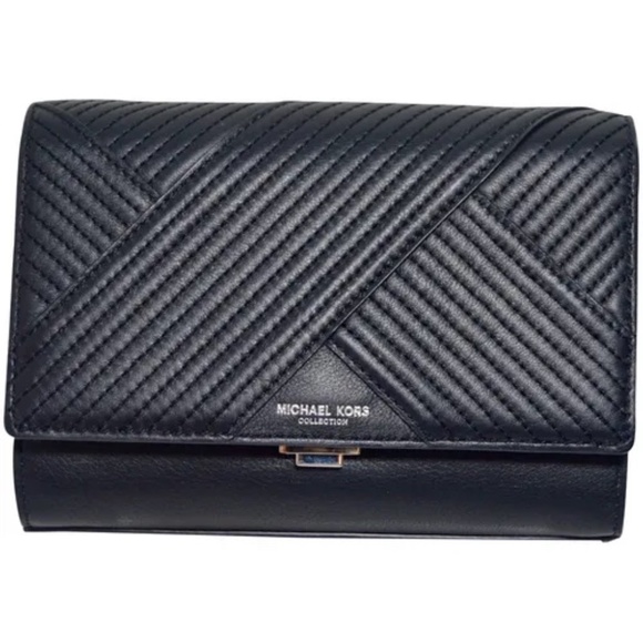 Michael Kors Collection Handbags - Quilted  Black Leather Clutch  Made in Italy 🇮🇹